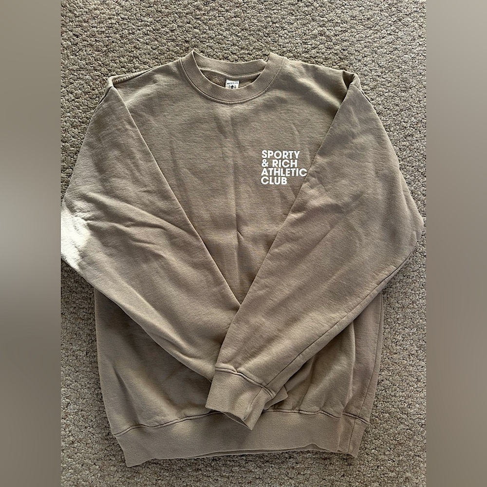 Sporty & Rich - Exercise Often Tan Crewneck Sweatshirt-  Unisex